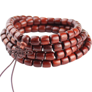 Pulsera de Sándalo Sangriento de Zambia, 108 Cuentas en Forma de Barril, Joyería Budista Unisex, Estilo Étnico, Origen Hangzhou - Product Image 5