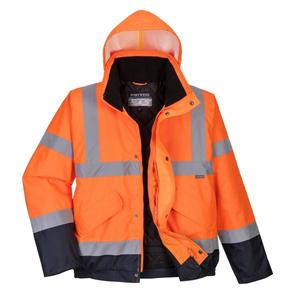 PORTWEST - S266ONRL Chaqueta bomber azul marino naranja/azul de dos tonos de alta visibilidad-EAN 5036108254293 ROPA DE TRABAJO DE 2017 - Product Image 1
