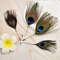 Broche Plume de Paon, Épingle de Revers Vintage, Accessoire de Costume pour Fête Gatsby, Anniversaire, Mariage, Chapeau de Cowboy et Événements de Carnaval