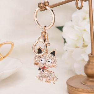 Nouveau Porte-clés Chat en Strass, Bijou de Mode, Pendentif Décoratif pour Voiture, en Métal et Cristal, pour Femme, Motif Chaton Animal - Product Image 5