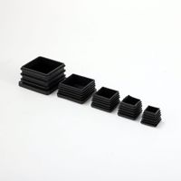 Bouchon d'extrémité carré pour tube 45x45mm, moulé par injection, surface lisse, insert en plastique, bouchons de finition pour poteaux de clôture et tuyaux