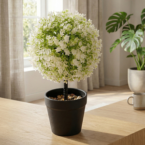 Ruopei <span class=keywords><strong>Mini</strong></span> Bola de Topiario Artificial de Boj, Resistente a los Rayos UV, Planta de Boj Artificial en Maceta Negra para Decoración de Mesa en Hogar u Oficina - Product Image 2