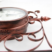 Horloge murale ronde mécanique rétro de style européen, créative, pour salon, en fer, artisanat domestique, personnalisable