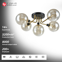 Lampe de plafond ronde moderne en verre pour l'intérieur, style nordique, éclairage décoratif pour la maison et l'hôtel