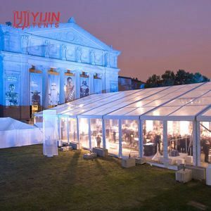 Tente de réception extérieure imperméable de luxe à structure en aluminium et toit transparent en PVC pour mariages et événements - Product Image 1