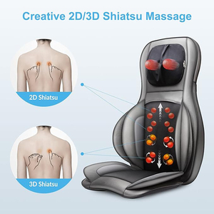 Verstellbares 3D <span class=keywords><strong>Shiatsu</strong></span> Nacken-, Rücken-, Taillen- und Oberschenkel-Ganzkörpermassagekissen mit Heizkissen und Luftsitzkissen - Product Image 3