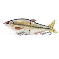 160mm 50.4g Baskılı Glide Lure Vib Balıkçılık ABS Sert Yem 2 Parçalı Çok Eklemli Swimbait Kuyruklu Nehir Göl Dere Kancaları