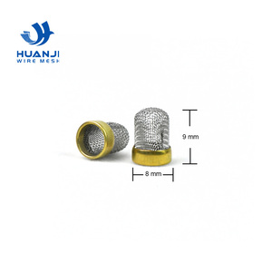 ฝาครอบกรองตาข่ายสแตนเลสขนาดเล็ก 8 มม. 60 เมช พร้อมขอบทองแดงสำหรับใส่ในอุปกรณ์ของเหลว - Product Image 1