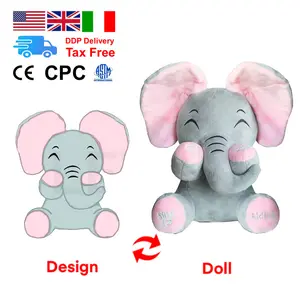 Schlussverkauf individuell gestaltbar großhandel rosa grau niedlich kawaii elefant weich plüsch baby-spielzeug