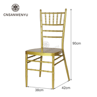 Chaises Chiavari Dorées Empilables Commerciales pour Banquets, Réceptions de Mariage et Événements de Gala, en Acier Brossé Doré