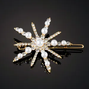2023 Custom Hair Accessories Gold Plated Zircon Beads Hair Clips Fashion Hairpins for girls women