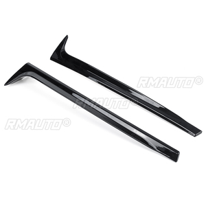 2 pièces Ailerons latéraux de lunette arrière brillants Canards Splitter pour VW Polo MK6 2018 2019+ Accessoires de style automobile Noir brillant - Product Image 4