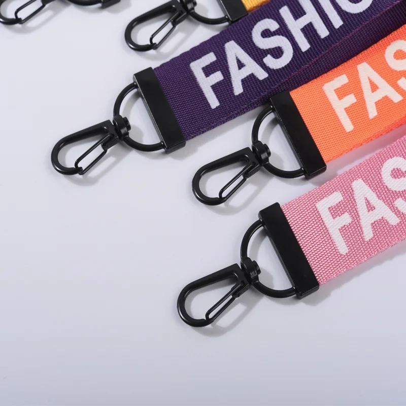 Fashionable Key Lanyard 2.5cm Wide Webbing Cloth Key Rope Black Pink Man Woman Anti-lost Key Chain for Car Key ID Card Phone Image 5