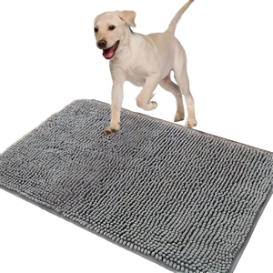 Alfombrillas de baño peludas con espalda de látex de estilo moderno, alfombras antideslizantes para absorción de agua del inodoro con el suelo, aplicación transpirable para perros hecha de fibra - Product Image 4