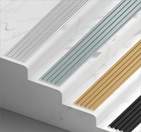 Profilé antidérapant auto-adhésif en aluminium pour marches de carrelage et de marbre, sécurité des rampes