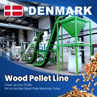 Ligne de production de granulés de bois RICHI CE ISO - Haute productivité 3-4 T/H, usine de granulés de bois biomasse pour le Danemark