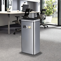 Poubelle à capteur en acier inoxydable de 60 litres, anti-traces de doigts, pour cuisine, best-seller en Europe