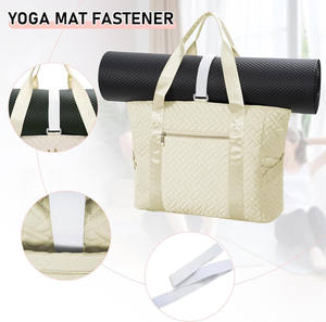 Échantillon gratuit Grand sac de yoga Sac fourre-tout en toile de haute qualité avec poche Sac de sport en coton écologique pour le yoga - Product Image 5