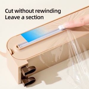 Professional Cartoon Plastic Adhesive Film Cutter Magnetic Refrigerator Foil Divider <b>Sliding</b> Knife for Kitchen Cutting Box - Product Image 2