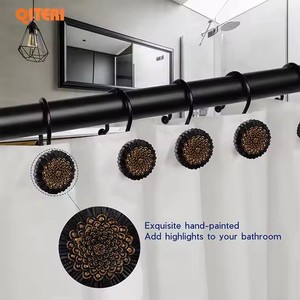 Logo personnalisé prix de gros fleur décoration antirouille résine <span class=keywords><strong>rideau</strong></span> de douche crochet <span class=keywords><strong>pour</strong></span> salle de bain <span class=keywords><strong>barre</strong></span> de douche - Product Image 6