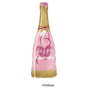 Großhandel Rosa Boutonniere Weinflasche Blaue Glocke Folienballons für Hochzeit Jubiläum Geburtstag Party Dekorationen - Product Image 3
