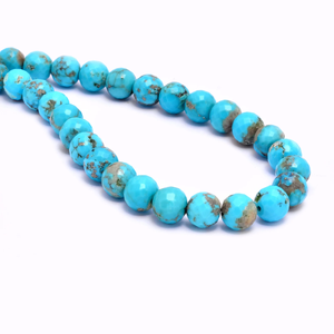 ลูกปัดเหลี่ยมเพชรพลอยทรงกลม7มม.-8.50มม. สีฟ้าเทอร์ควอยซ์แท้ลูกปัดอัญมณีกึ่งมีค่าสำหรับเครื่องประดับ - Product Image 2