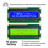 JXDC LCD 1602A 16x2 Modul Tampilan Karakter LCD 5V 3.3V Paralel I2C Layar STN dengan Lampu Latar Industri OEM Grosir
