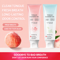 Gel Limpiador de Lengua Prebiótico con Burbujas de Oxígeno, Limpieza Profunda de la Lengua, Refresca el Aliento, Gel para el Cuidado Bucal 45g, Dos Sabores, OEM Personalizado, Venta al Por Mayor