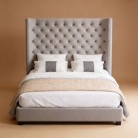 Ensemble de meubles de chambre à coucher en bois moderne, personnalisé, hypoallergénique, avec LED intégrées, capitonné, extensible, grand rangement, pour la maison, l'hôtel, l'appartement