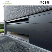 Porte de garage moderne en aluminium isolé MULTI-TEINTES avec porte latérale et moteur latéral pour usage extérieur, dotée de fonctions antivol