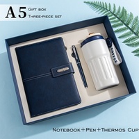 Ensemble cadeau personnalisable : Thermos avec logo + carnet + boîte cadeau, cadeau d'affaires