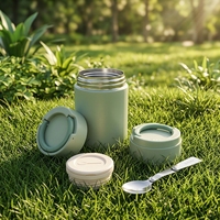 Conteneur alimentaire isotherme en acier inoxydable 316 de 500 ml avec couvercle et cuillère pliable