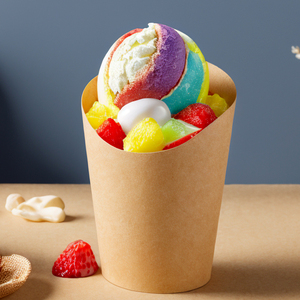 Logotipo impreso personalizado, embalaje desechable para llevar, soporte para patatas fritas, cartón, helado, huevo, gofres, vaso <span class=keywords><strong>de</strong></span> papel - Product Image 4