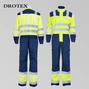 Macacão de segurança para roupas de trabalho OEM Refletor Nomex NFPA 2112 resistente ao fogo resistente a ácido