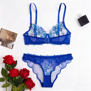 Promosi baru penjualan terlaris Lingerie tipis seksi Set renda bordir tubuh Shapewear Lingerie mewah tembus cahaya - Product Image 5