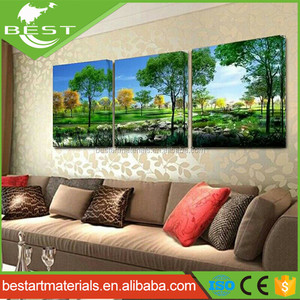 Avancée Paysage Toile Art Mural <span class=keywords><strong>Peinture</strong></span> Encadrée 3 Panneau Monté Toile Décoration Murale - Product Image 2