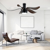 Ventilateur à lumière LED ABS multifonction intelligent 52 pouces en forme de fleur Lampes 24W pour ventilateurs de plafond