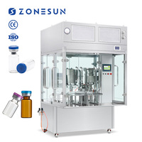 Machine de remplissage, bouchage et capsulage automatique de flacons en verre avec pompe péristaltique rotative monobloc ZONESUN ZS-AFC39D
