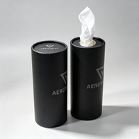 Boîte cylindrique ronde de mouchoirs de voyage recyclables avec logo personnalisé, mouchoirs jetables pour voiture, parfaitement adaptés au porte-gobelets.