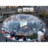 Grande tente dôme à bulles, transparente et gonflable, de 15m de diamètre, pour événements de fête en plein air ou salons commerciaux, livraison gratuite