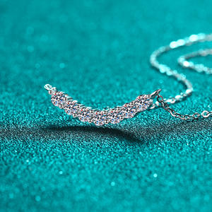 Moissanite Collier Femmes S925 Sterling Silver Clavicule Chaîne Smiley Collier Mode Simple actory WholesaleF - Product Image 4