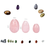 Ensemble d'œufs de Yoni sculptés certifiés GIA pour femmes, exercices de Kegel, baguette de massage, pierre naturelle, pierre précieuse, cristal de jade, jouet pour les muscles vaginaux HSB