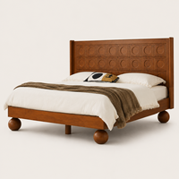 Lit plateforme en bois massif taille Queen, design moderne et simple, structure robuste en pin, écologique, pour appartement, maison, chambre à coucher