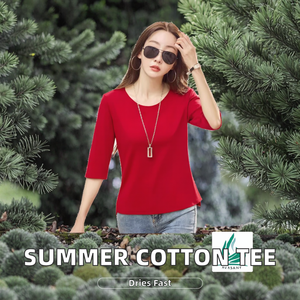 T-shirt en coton coréen pour femmes, col rond, été, 100% tricoté, manches courtes, couleur unie, respirant, séchage rapide, streetwear - Product Image 2