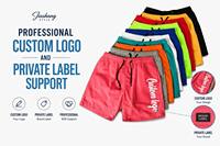 Trajes de Baño Casuales Personalizados para Hombre, Secado Rápido, Spandex/Algodón, Cintura Elástica con Cordón, Más de 10 Colores, Shorts de Playa, Logotipo Personalizado al por Mayor