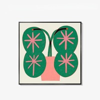 Peinture décorative sur toile de style nordique, motif végétal frais et naturel, encadrée, pour chevet, chambre à coucher, ou buffet de salle à manger