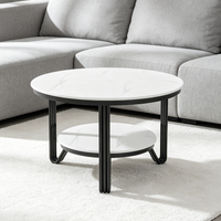 Table d'appoint ronde moderne de luxe à double niveau pour salon, chambre à coucher, canapé, meubles d'appoint