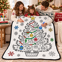 Couverture à colorier pour sapin de Noël, motif flocon de neige, pour coloriage manuel, idéale pour la maison ou comme cadeau