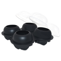 Moule à glaçons en silicone Rose fait maison Machine à boules de glace en silicone Rose 4 cavités Libération facile Grande machine à boules de glace en silicone