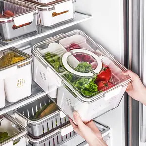 Food Grade Transparent Timing Sealed Crisper Box Refrigerator Freshness Preservation Food Storage Container